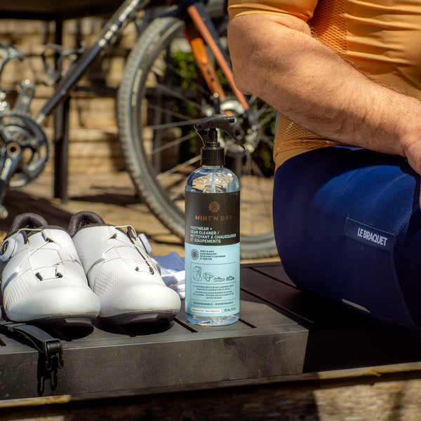 Nettoyant Chaussures & Équipement MINT’N DRY – Spray nettoyant pour chaussures de vélo, baskets et équipement