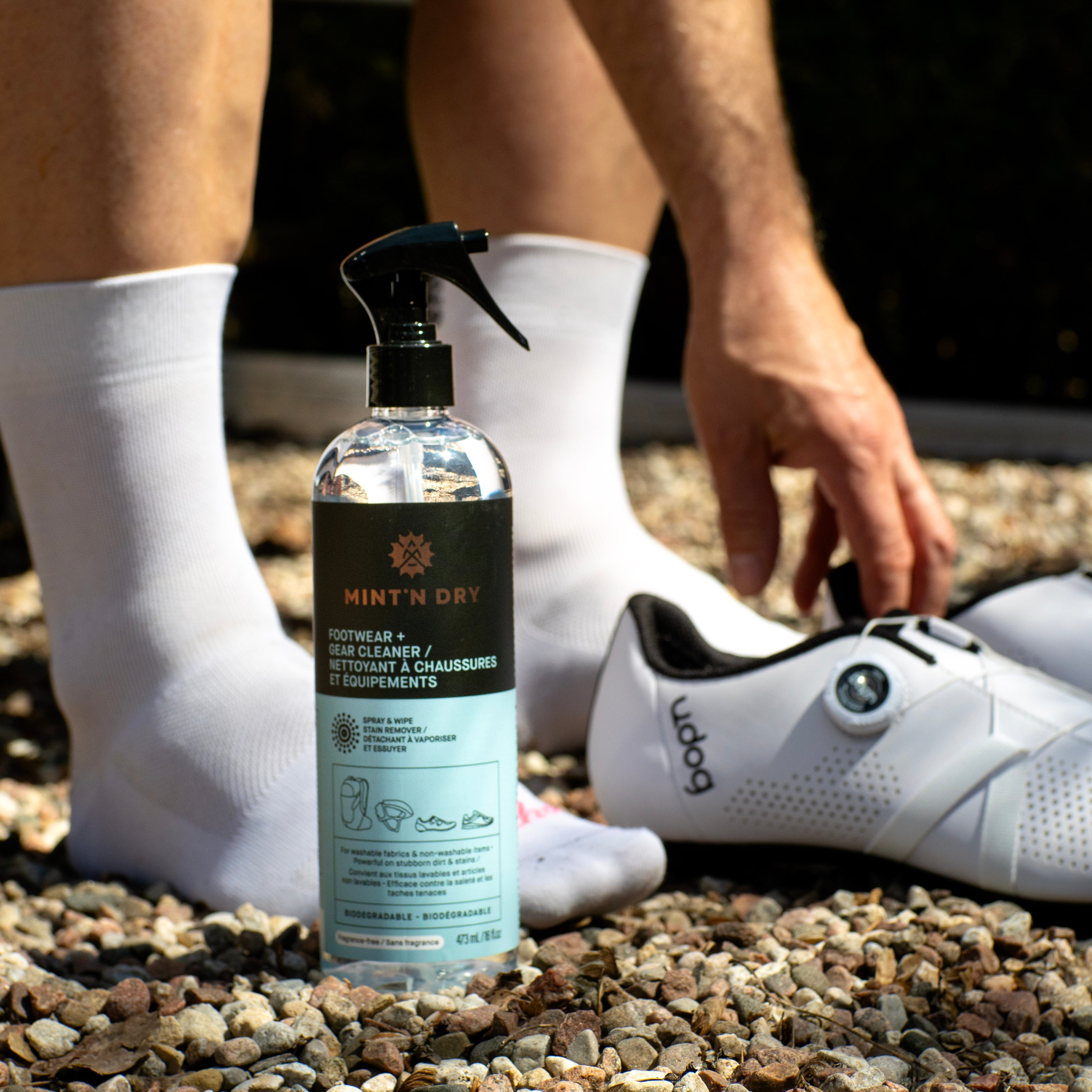 MINT’N DRY Footwear & Gear Cleaner – Cycling Shoe, Sneaker & Equipment Cleaning Spray