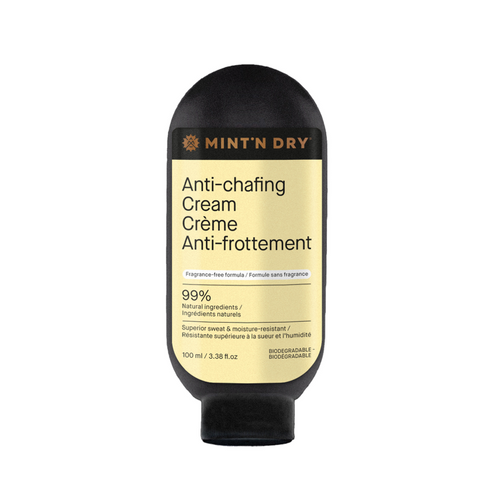 Mint'n Dry anti-chafing cream bottle on a white background