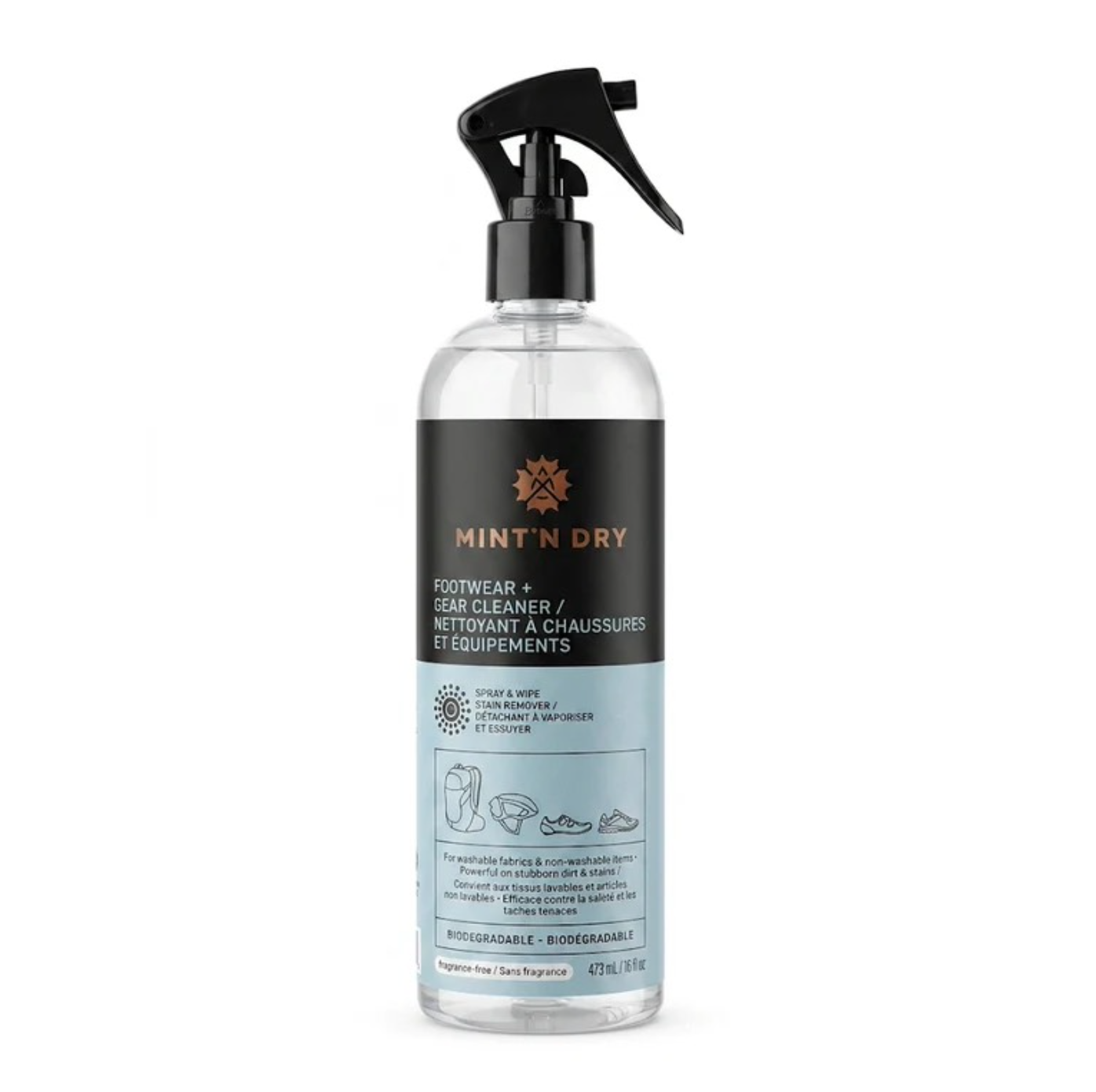MINT’N DRY Footwear & Gear Cleaner – Cycling Shoe, Sneaker & Equipment Cleaning Spray