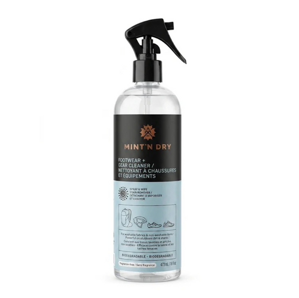 Nettoyant Chaussures & Équipement MINT’N DRY – Spray nettoyant pour chaussures de vélo, baskets et équipement