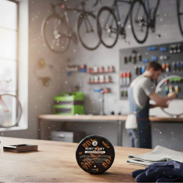 Bike Grease in a mechanic bike shop